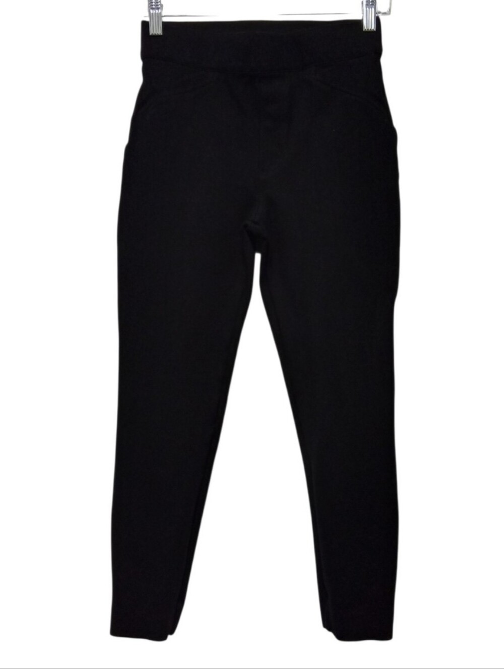 SPANX Women’s S/P Black High Rise Slim Pull On Pants Ankle Slit Stretch
